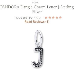 Letter “J” Pandora Dangle Charm